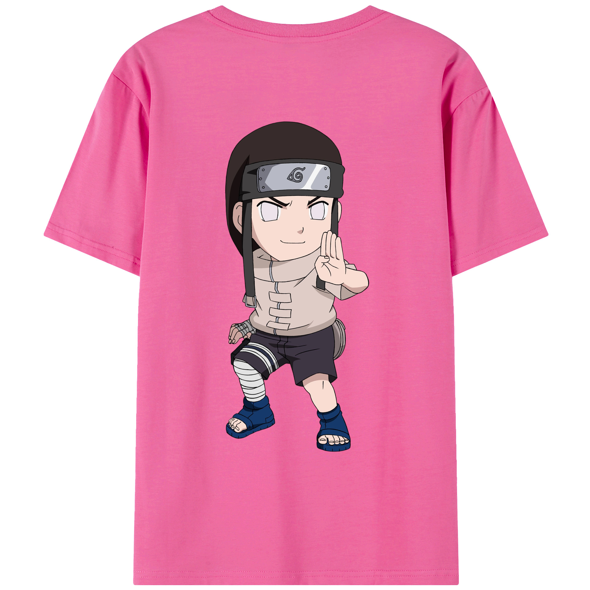 （画像用） NARUTO -ナルト- 日向ネジ Hyūga Neji レディース半袖Tシャツ(バックプリント)